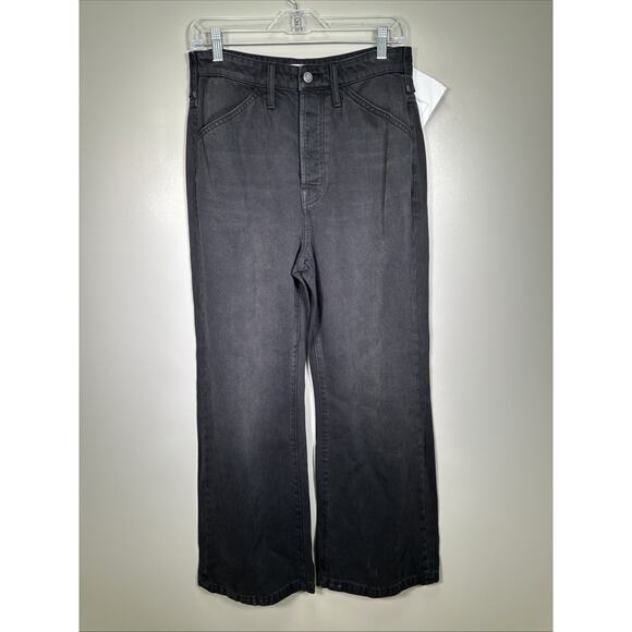 Sundance Wide Leg Jean Women's 26 Black Denim High Rise Western - Picture 1 of 8